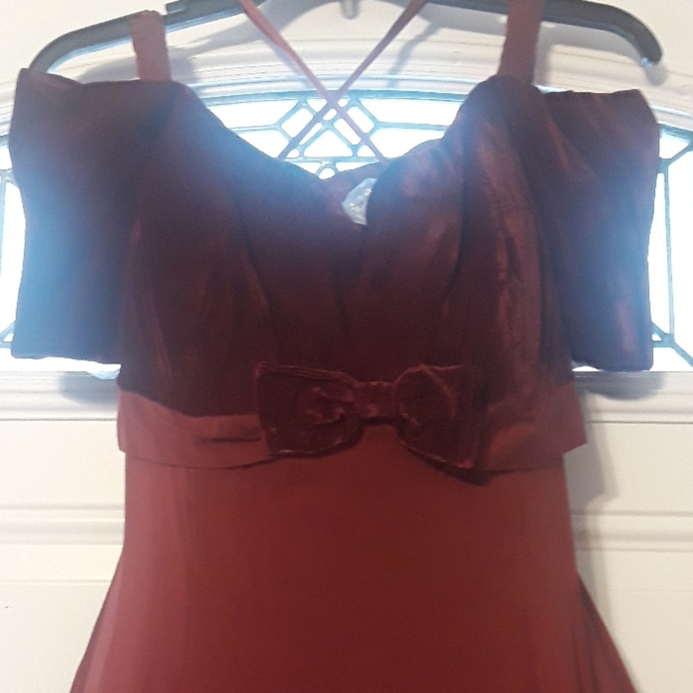 Silk & velvet evening dress